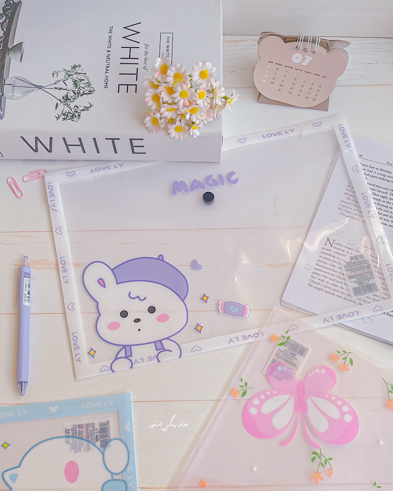 پوشه دکمه دارa4پروانه و خرسی