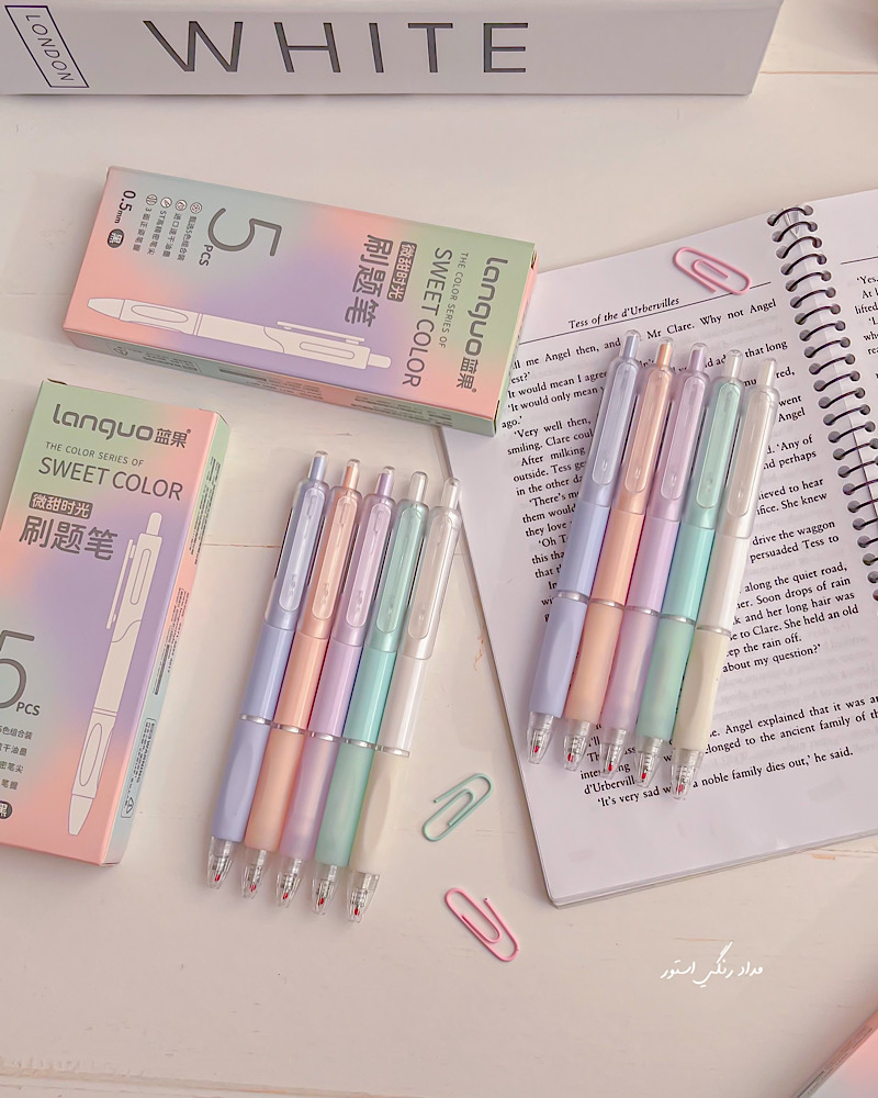 روان نویس گریپ دار پاستلی لانگو(جوهر مشکی)